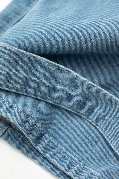Onami Blue Multi Pocket Wide Leg Cargo Jeans