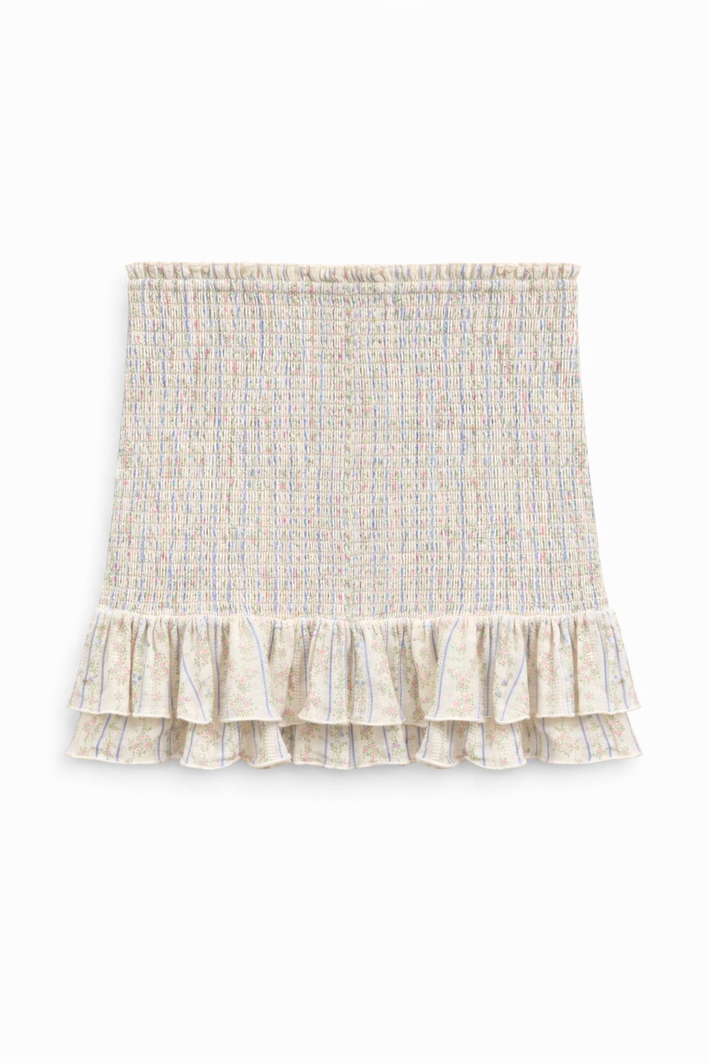 JUNIOR POSIE PRINTED DROP WAIST SMOCKED SKIRT