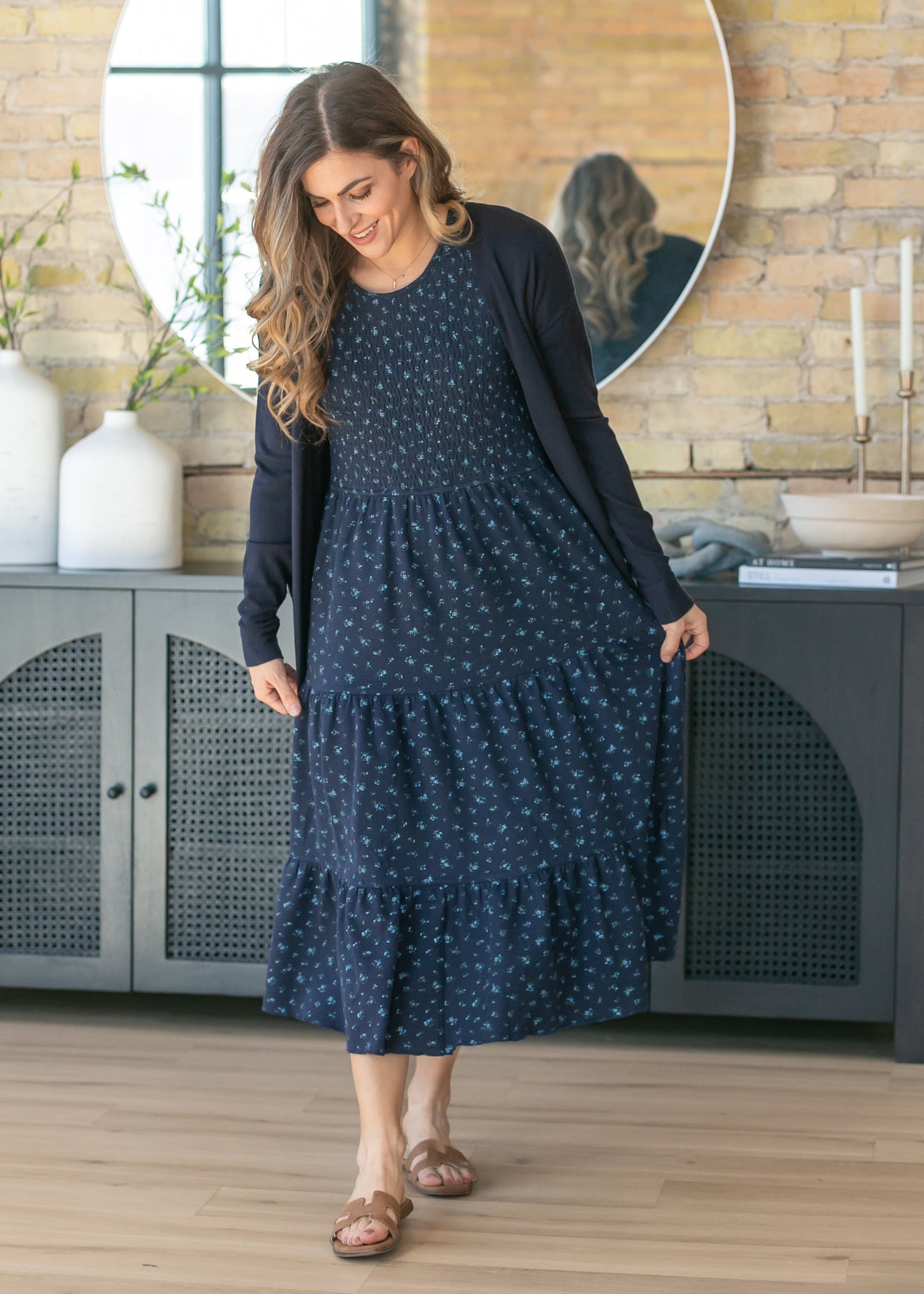Essential Navy Long + Soft Cardigan