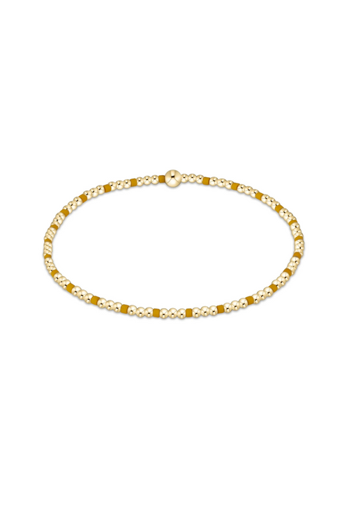 Gameday Hope Sincerity Pattern 2mm Bead Bracelet-Golden Yellow