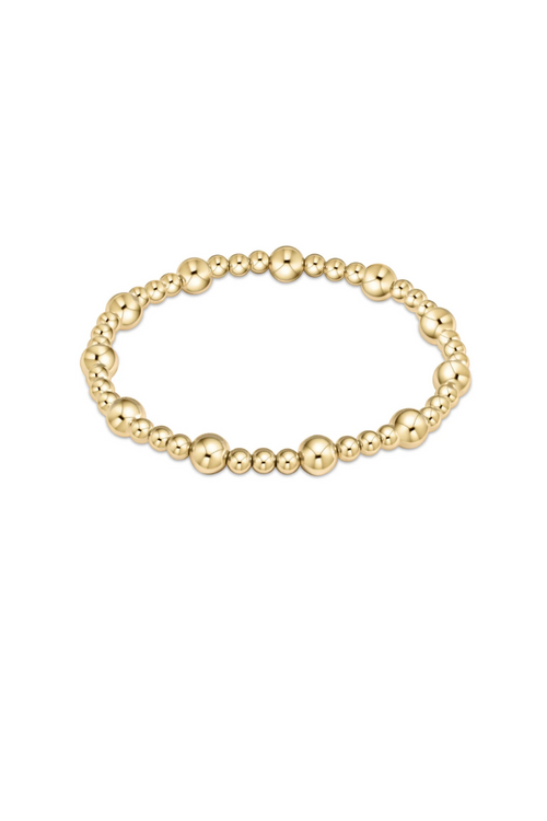 Classic Sincerity Pattern 6mm Bead Bracelet - Gold