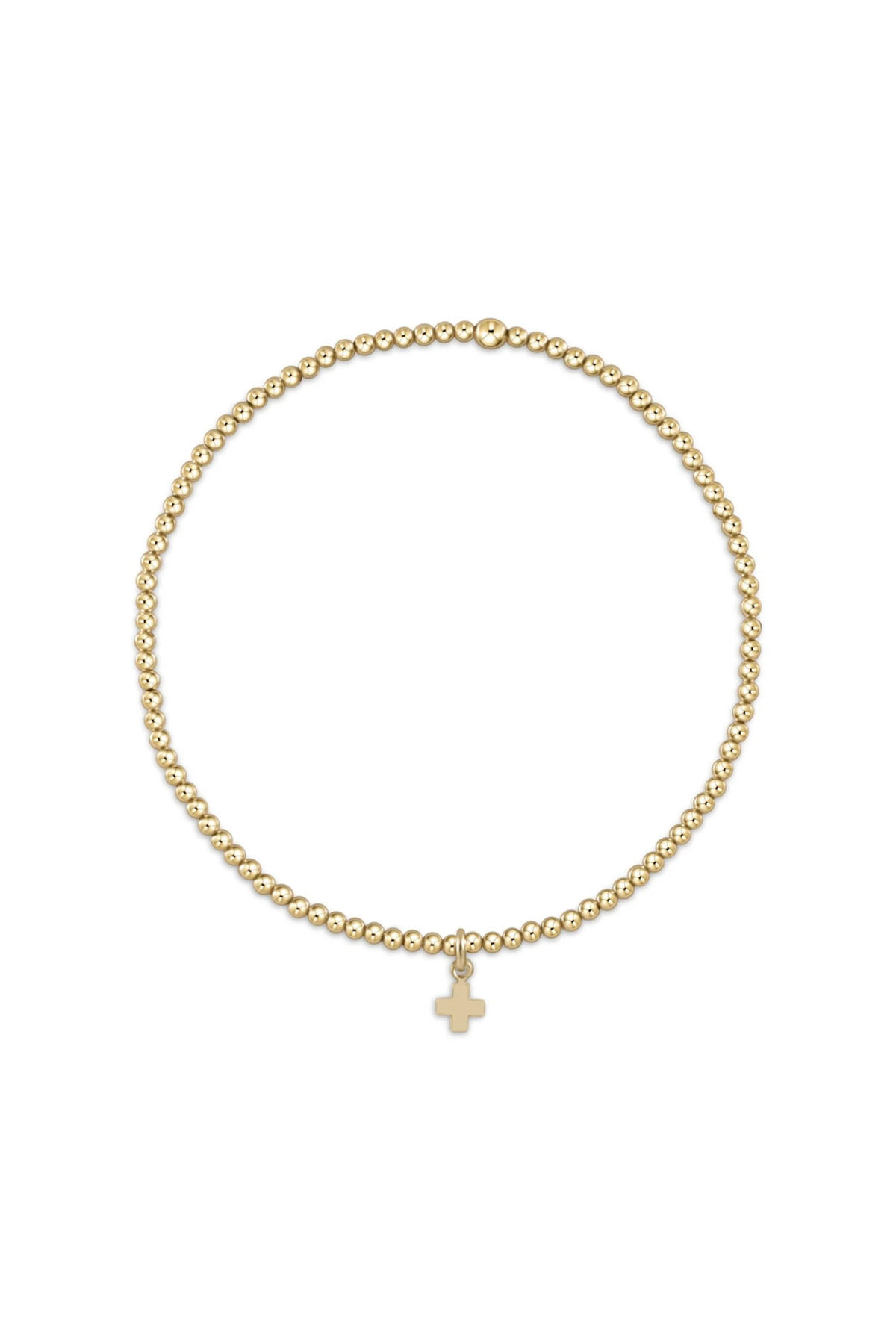 Egirl classic gold 2mm bracelet - signature cross small gold charm