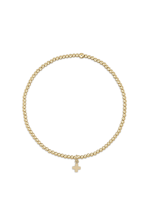 Egirl classic gold 2mm bracelet - signature cross small gold charm