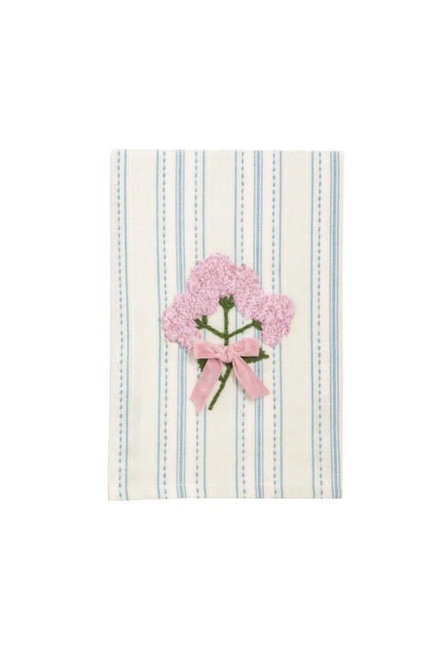 White Flower Embroidery Towel