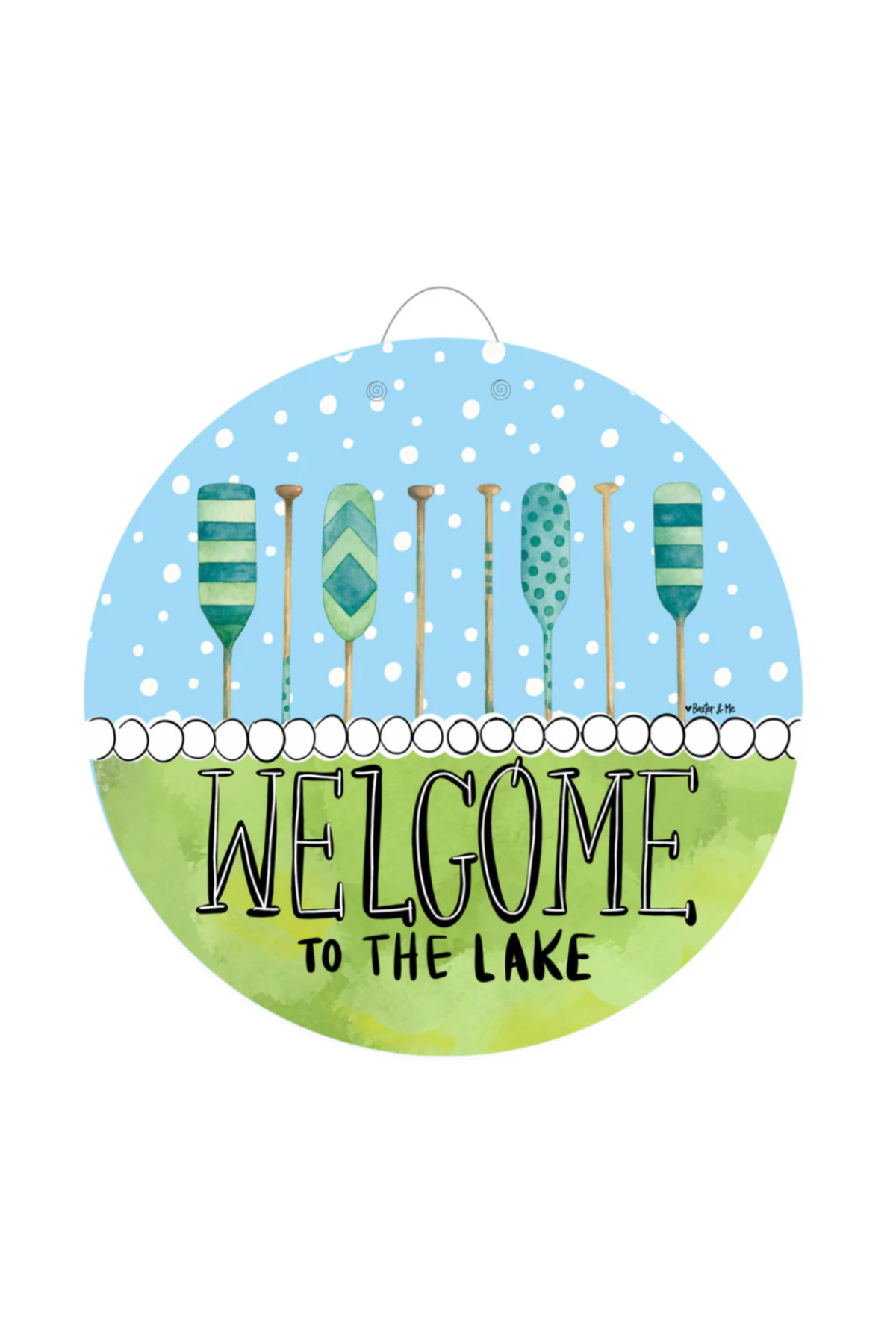 Paddles Welcome to the Lake Door Hanger