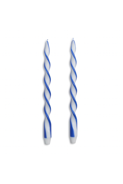 Twist and Glow Blue Ribbon 15 3/4" Twist Taper Candles