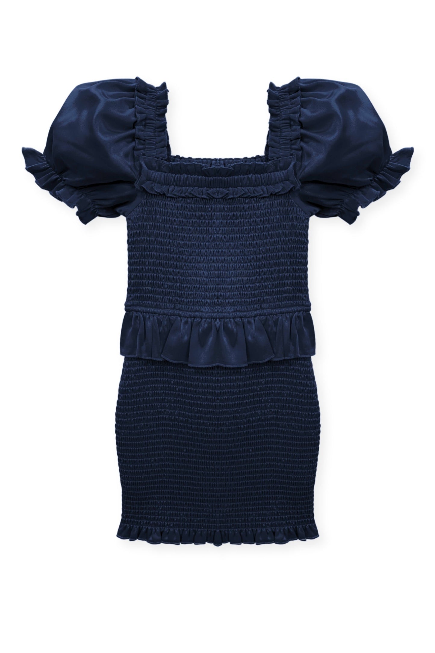 JUNIOR RAYNE TIERED PUFF SLEEVE SMOCKED DRESS - FINAL SALE