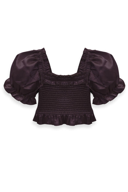 TWEEN RAYNE PUFF SLEEVE SMOCKED TOP - FINAL SALE