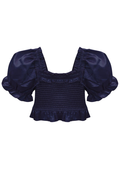 TWEEN RAYNE PUFF SLEEVE SMOCKED TOP - FINAL SALE