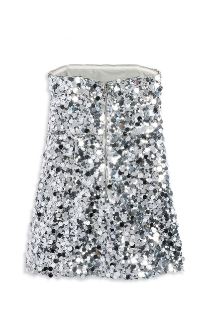 JUNIOR ROBIN CHUNKY SEQUIN STRAPLESS DRESS