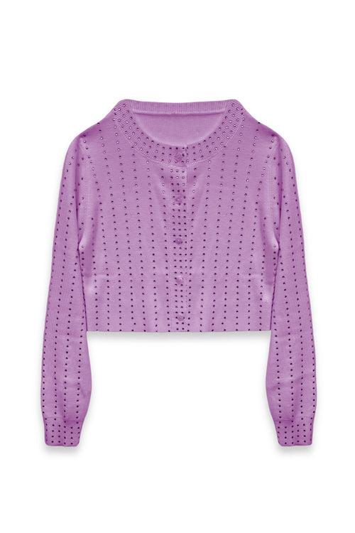 TWEEN SHIRA RHINESTONE CARDIGAN SWEATER - FINAL SALE