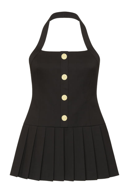 TWEEN SORA PLEATED HALTER DRESS