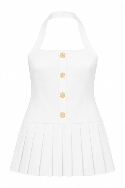 TWEEN SORA PLEATED HALTER DRESS