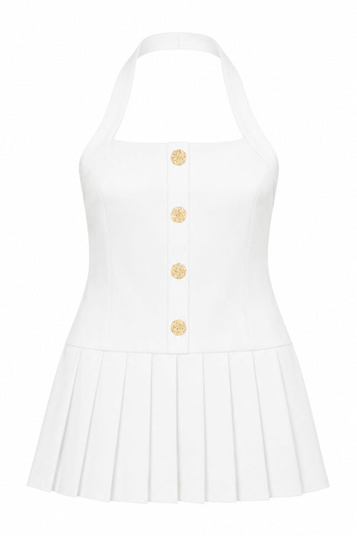TWEEN SORA PLEATED HALTER DRESS