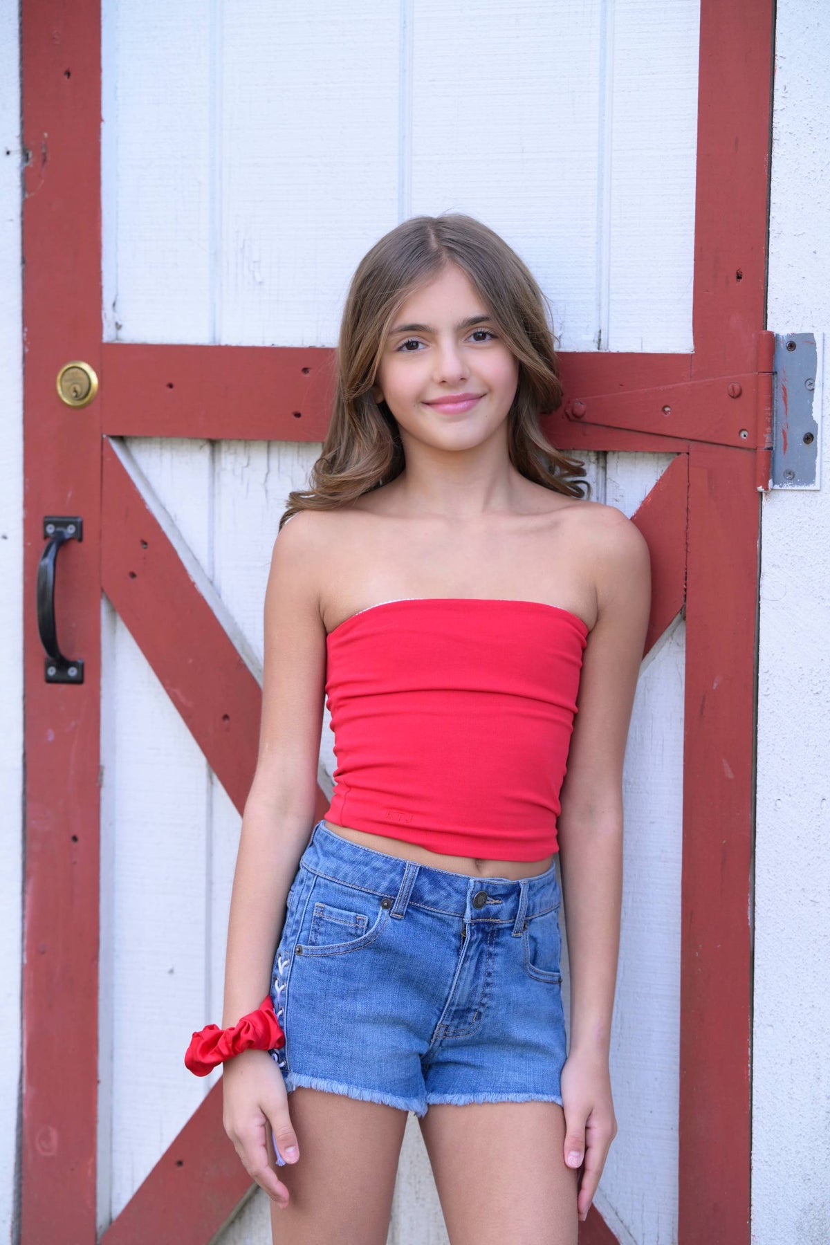TWEEN THEO CAMP STRETCH COTTON TUBE TOP