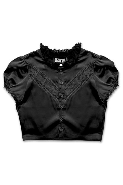TWEEN TIFFANY SATIN BUTTON UP TOP - FINAL SALE