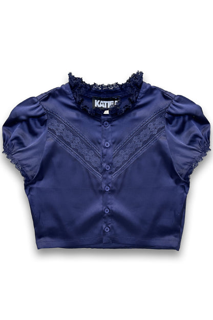 TWEEN TIFFANY SATIN BUTTON UP TOP - FINAL SALE