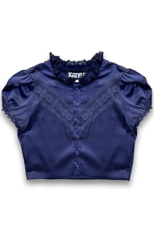 TWEEN TIFFANY SATIN BUTTON UP TOP - FINAL SALE