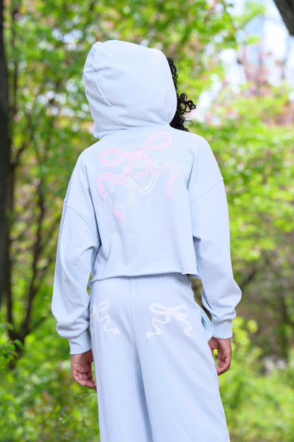 TWEEN TRISTAN CROPPED PRINTED HOODIE