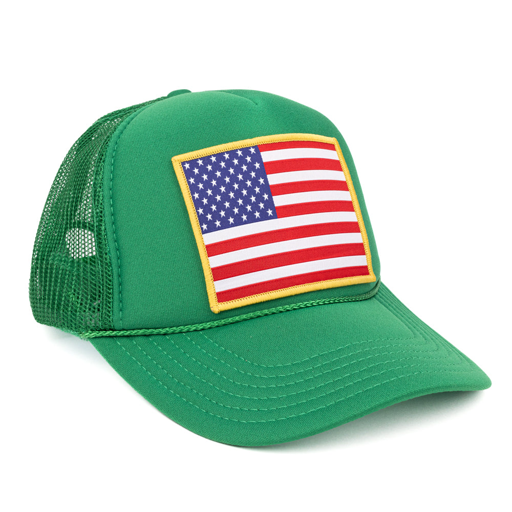 American Flag Patch Trucker Hat