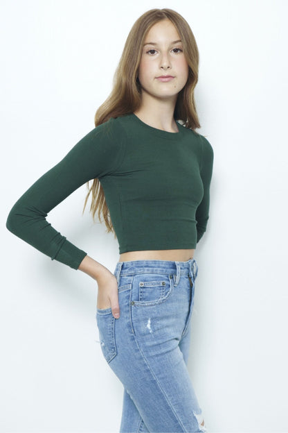 JUNIOR LIVI RIBBED LONG SLEEVE TEE - FINAL SALE