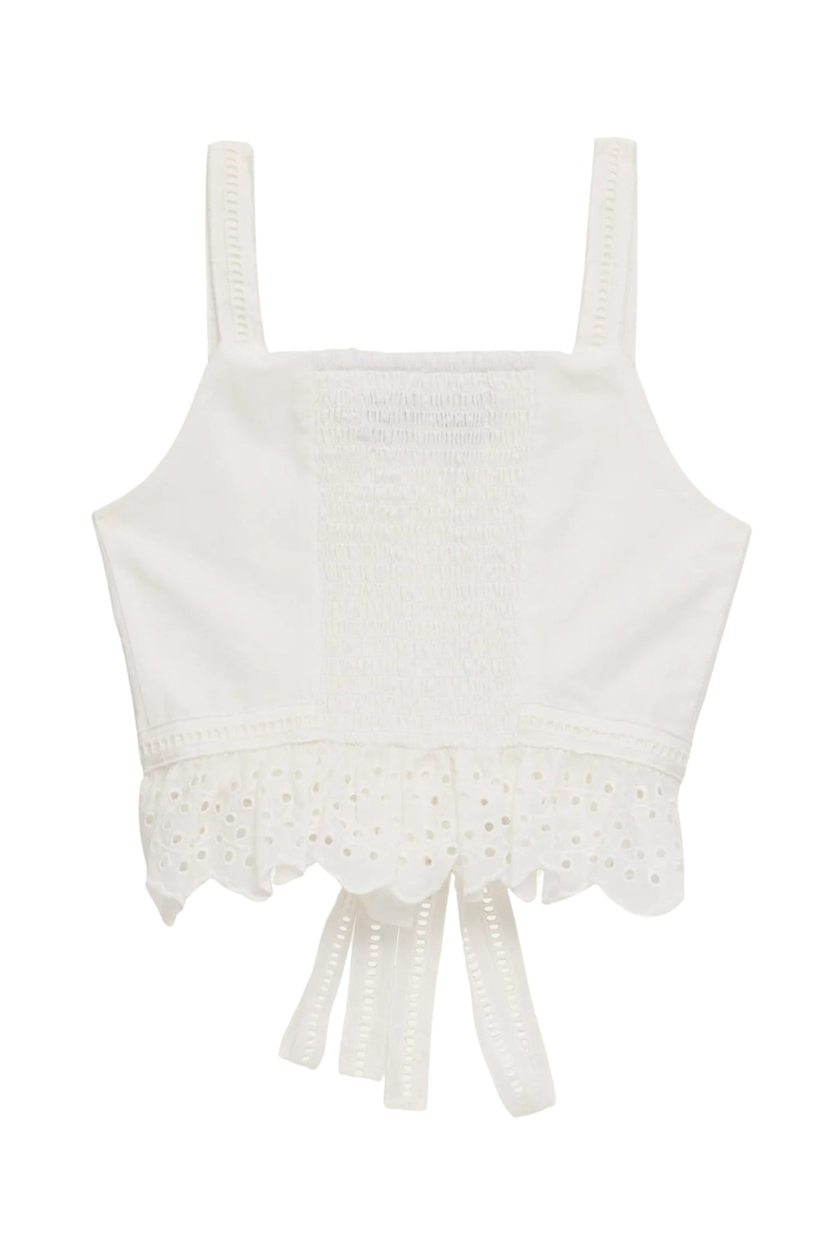 TWEEN WAVERLY LINEN EYELET DETAIL CAMI TOP