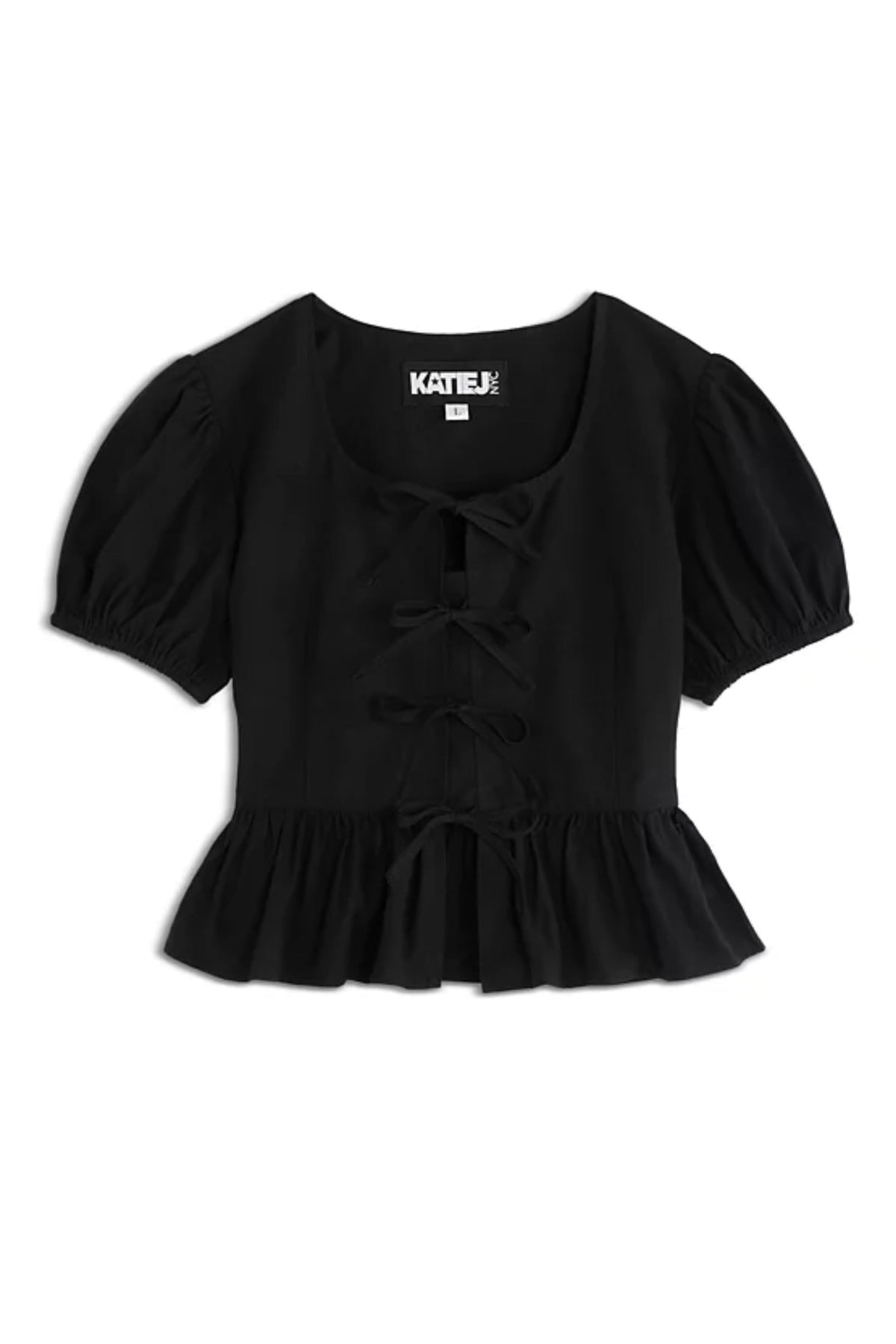 TWEEN WELLS PUFF SLEEVE PEPLUM TOP