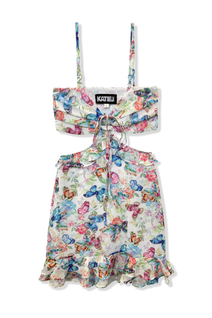 TWEEN ZARA CUTOUT PRINT DRESS - FINAL SALE