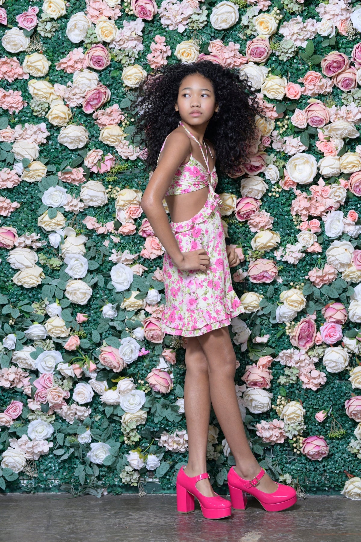 TWEEN ZARA CUTOUT PRINT DRESS - FINAL SALE