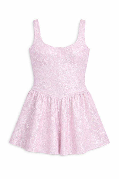 TWEEN ZENA PEAKED WAIST SEQUIN DRESS