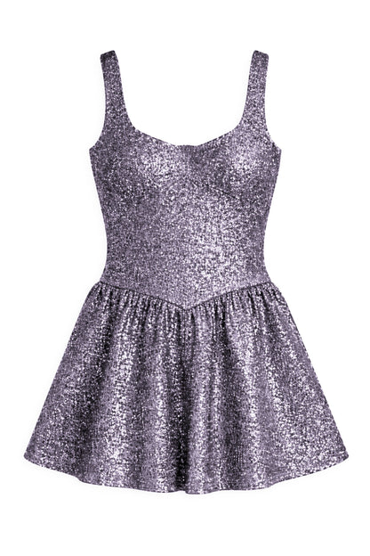 TWEEN ZENA PEAKED WAIST SEQUIN DRESS