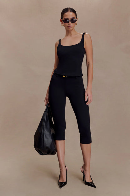 Blanca Stretch Crepe Cami Top Black