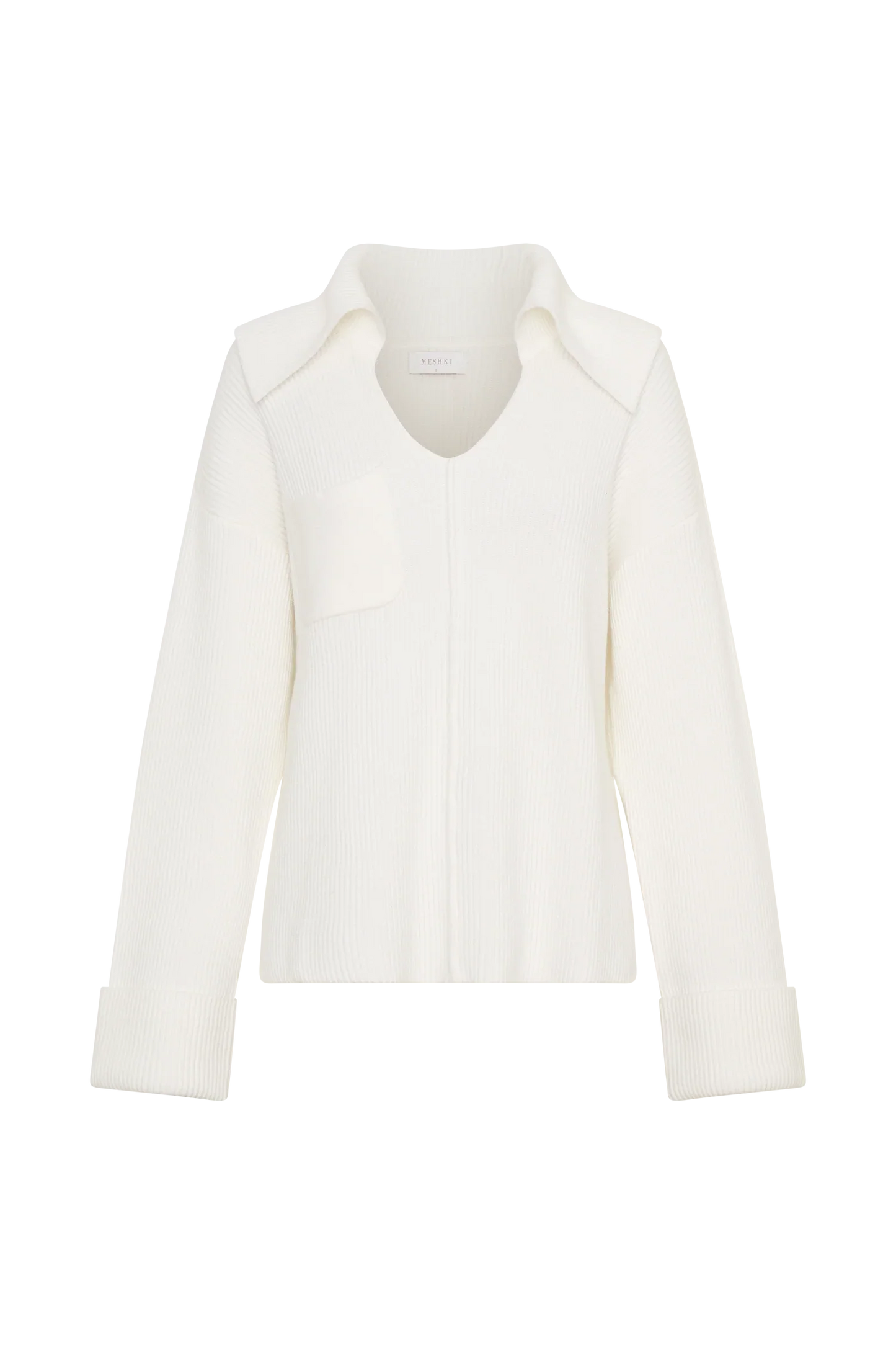 Bianka V Neck Knit Jumper Off White