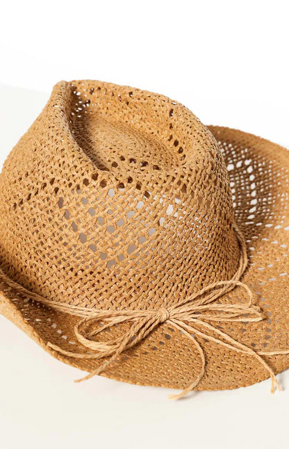 Byrne Tan Straw Western Hat