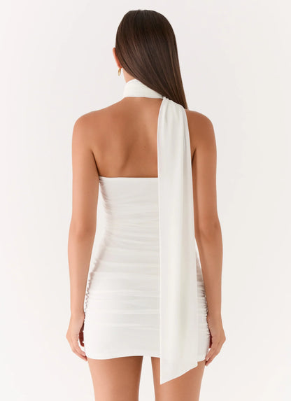 Breaking News Micro Mini Dress White