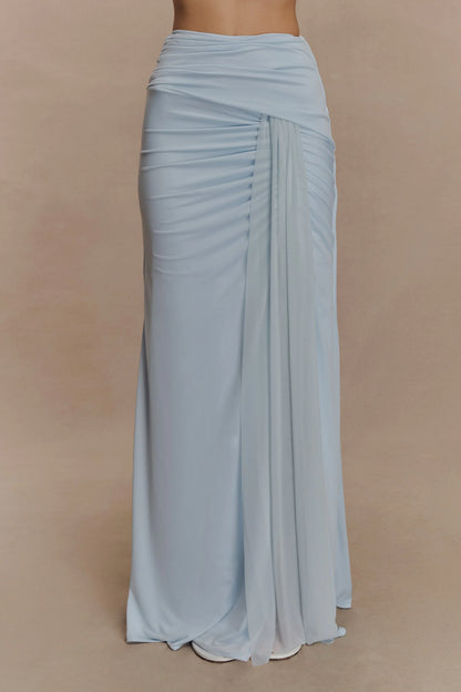Calandra Slinky Maxi Skirt Pale Blue