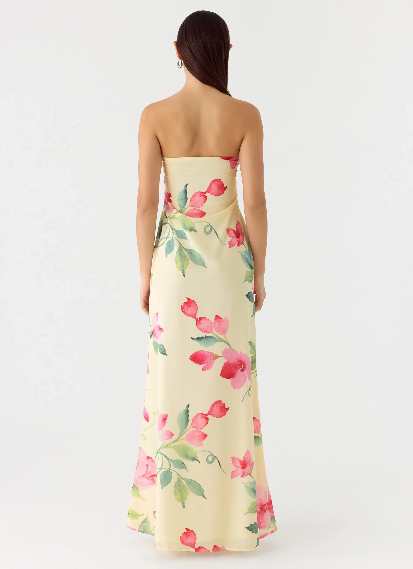 Bronte Strapless Maxi Dress Lemon Soleil