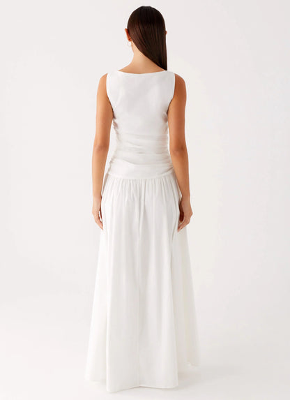Carmel High Neck Maxi Dress White