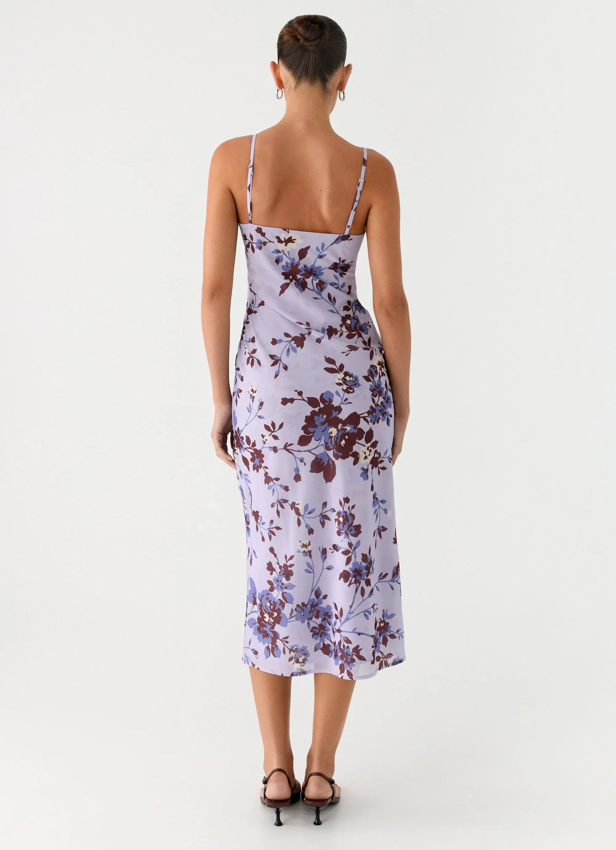 Bluma Lace Trim Midi Dress Antique Lilac Floral