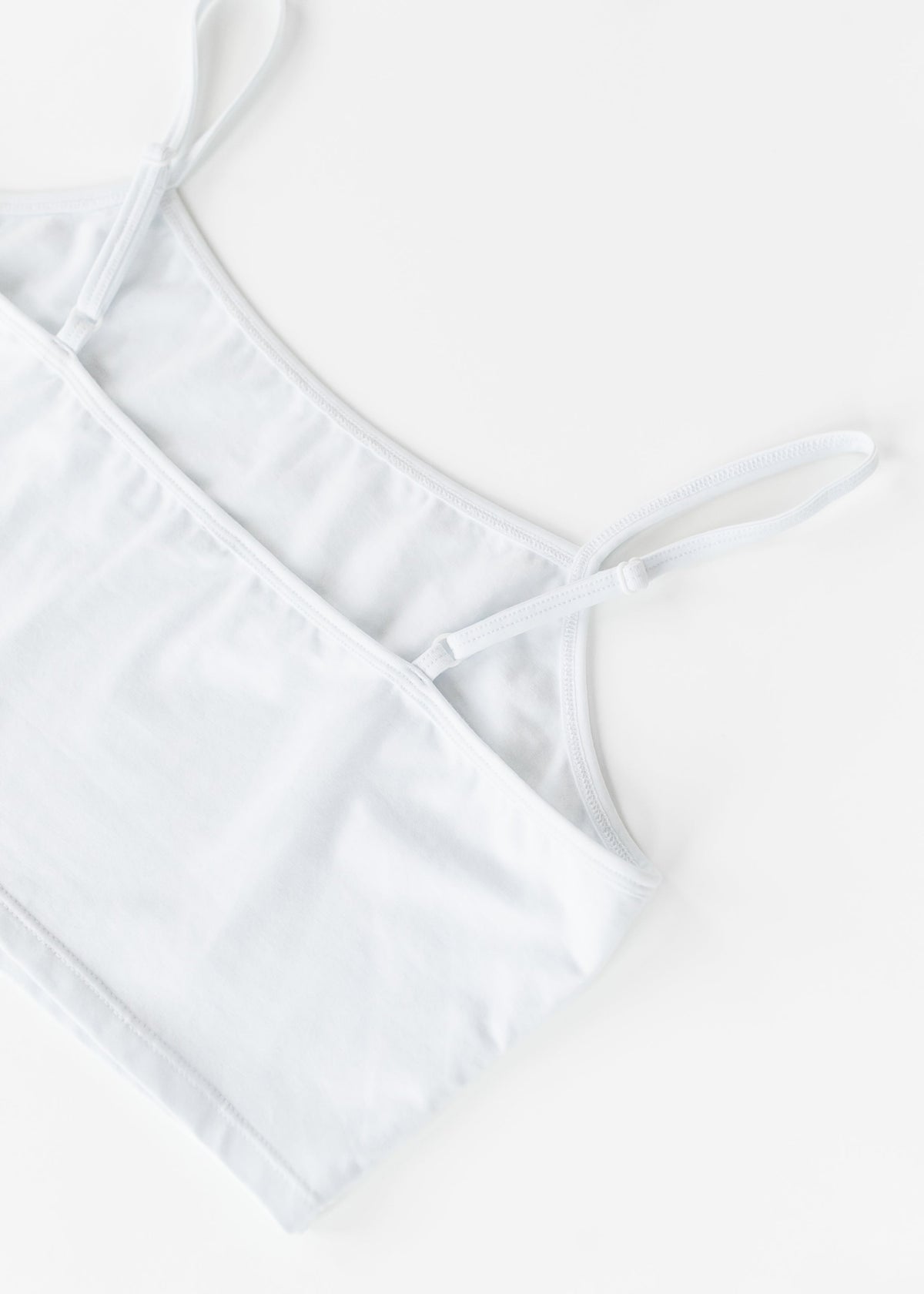 Adjustable White Cropped Demi Tank