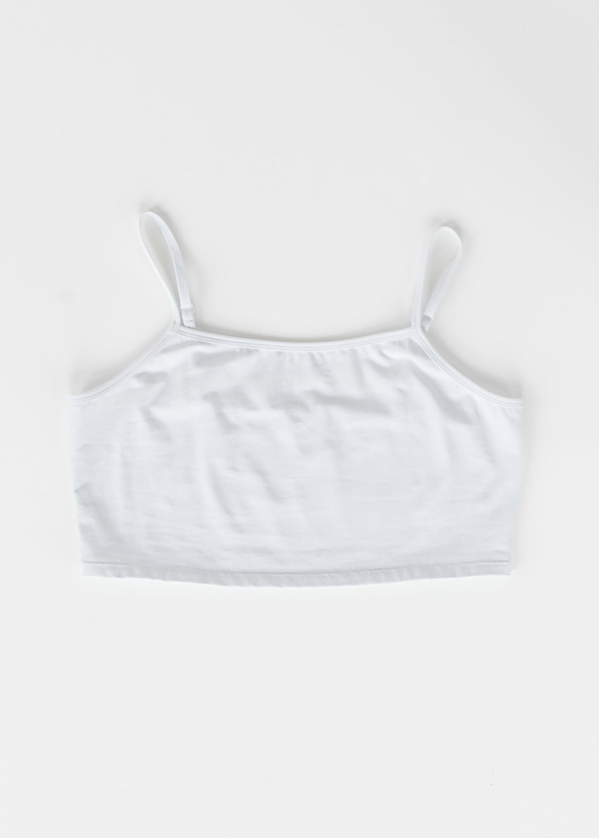 Adjustable White Cropped Demi Tank