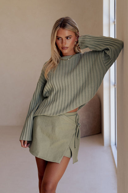Rocio Wrap Skort - Green