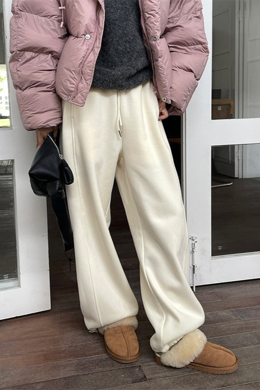 Korean Style Fleece Lined Drawstring Sweatpants