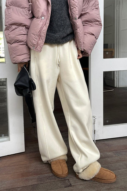 Korean Style Fleece Lined Drawstring Sweatpants