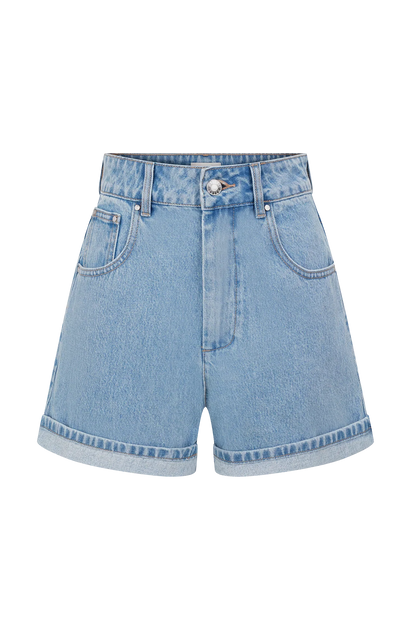 Carlene Cuffed Denim Shorts Classic Blue