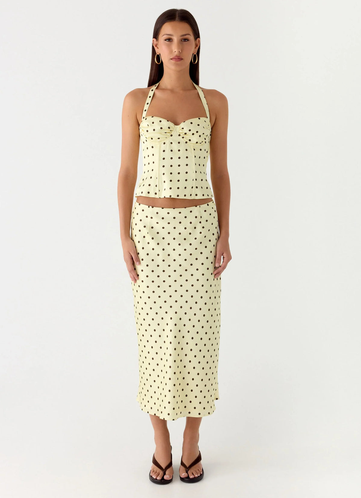 Breanne Top Yellow Polka Dot