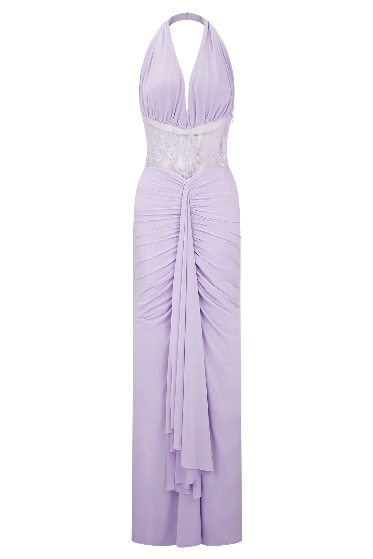 Bonnie Slinky And Lace Maxi Dress Lilac