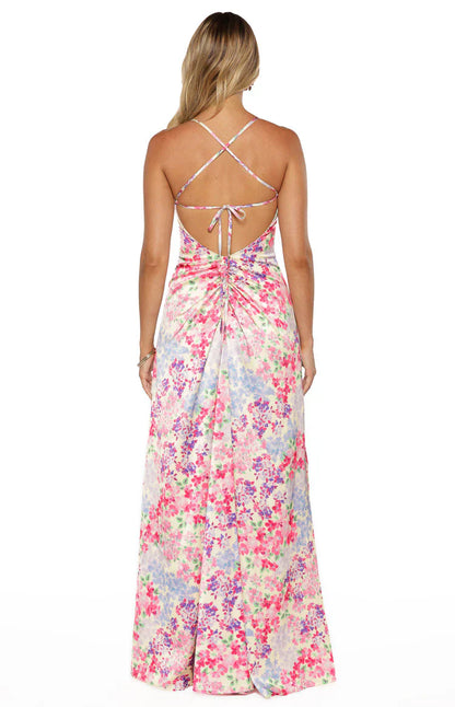 Blaise Multi Floral Satin Maxi Dress