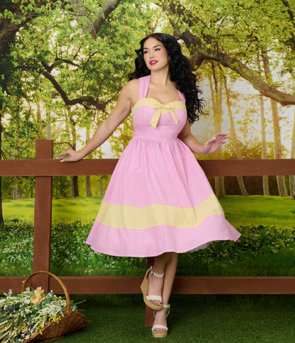 Barbie™ x Unique Vintage Picnic Pretty Gingham Swing Dress
