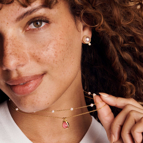 The Pink Stud - Gold - Pink Pearl - OS
